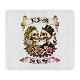 Til Death Do Us Part: Bride & Groom Skeleton Cutting Board