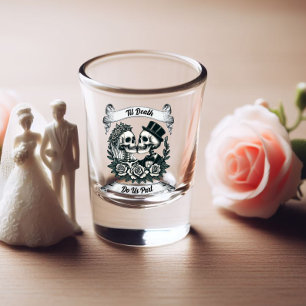 Til Death Do Us Part: Bride & Groom Skeleton Shot Glass