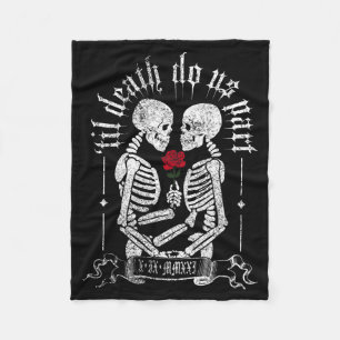 Til Death Do Us Part Couple Skeleton Halloween Men Fleece Blanket