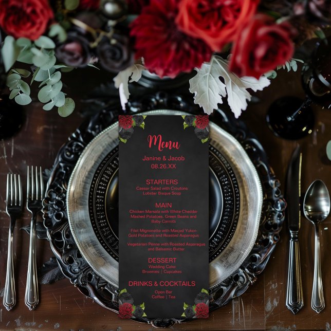 Til Death Do Us Part Dark Goth Moody Wedding Menu (Creator Uploaded)