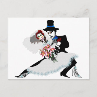 'Til Death Do Us Part - Day of the Dead wedding Postcard
