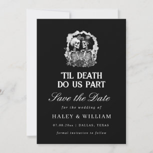 til Death Do Us Part Funeral Goth Save The Date Invitation