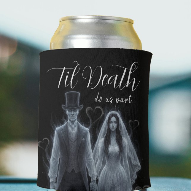 Til Death Do Us Part Ghost Gothic Wedding Can Cooler (Til Death Do Us Part Ghost Gothic Wedding Can Cooler
)