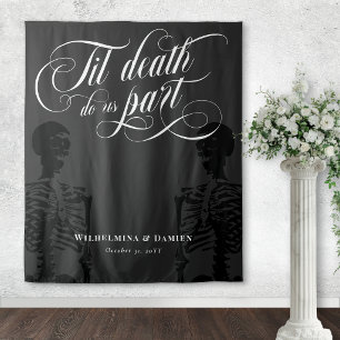 Til Death Do Us Part Goth Wedding Backdrop Tapestry