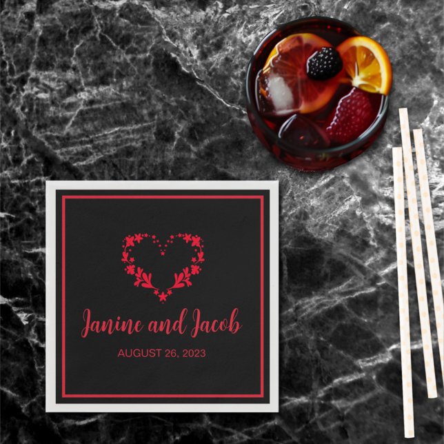 Til Death Do Us Part Gothic Black and Red Napkin (Creator Uploaded)