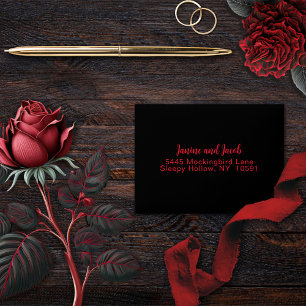 Til Death Do Us Part Gothic Black RSVP Envelope