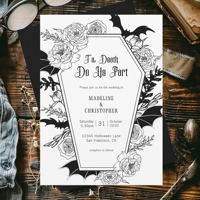 Til Death Do Us Part Gothic Floral Wedding Invitation (Creator Uploaded)