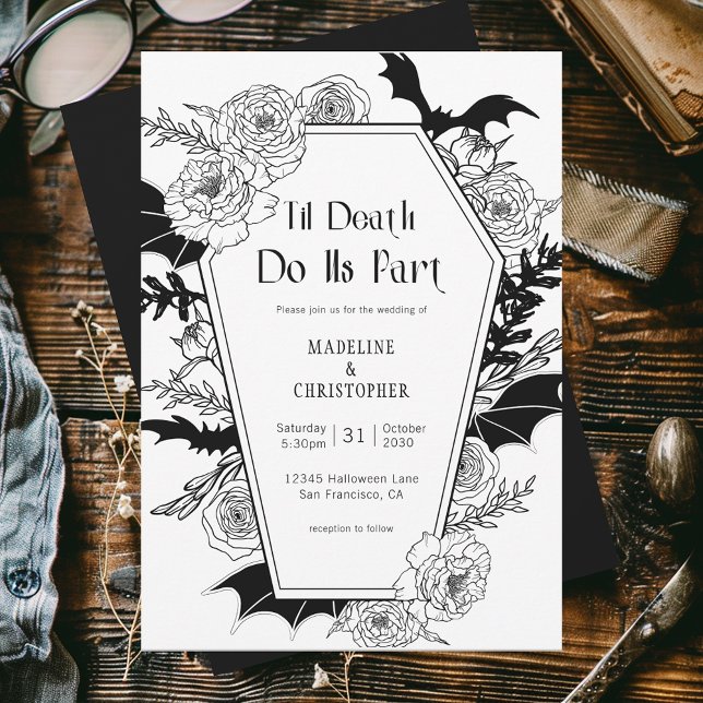 Til Death Do Us Part Gothic Floral Wedding Invitation (Creator Uploaded)