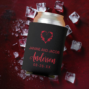 Til Death Do Us Part Gothic Moody Black and Red Can Cooler