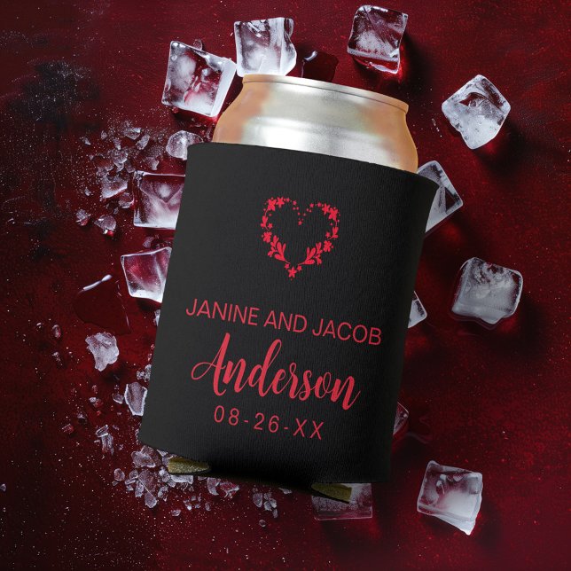 Til Death Do Us Part Gothic Moody Black and Red  Can Cooler (Creator Uploaded)