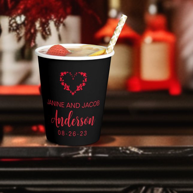 Til Death Do Us Part Gothic Moody Black and Red  Paper Cups (Creator Uploaded)