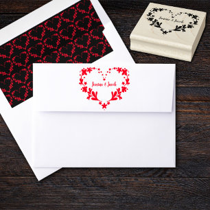 Til Death Do Us Part Gothic Red Heart Wedding Rubber Stamp