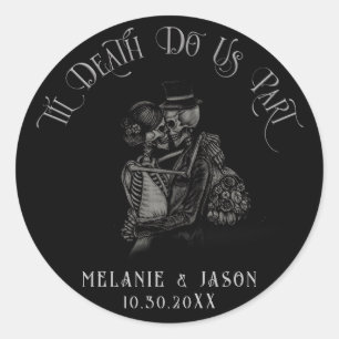 Til Death Do Us Part Gothic Wedding Classic Round Sticker