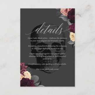 Til Death Do Us Part Gothic Wedding Details Insert