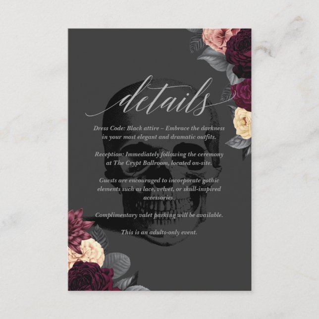 Til Death Do Us Part Gothic Wedding Details Insert (Front)