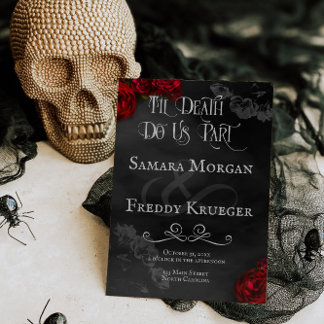 Til Death Do Us Part Gothic Wedding Invite Rose