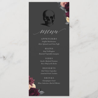 Til Death Do Us Part Gothic Wedding Menu Card