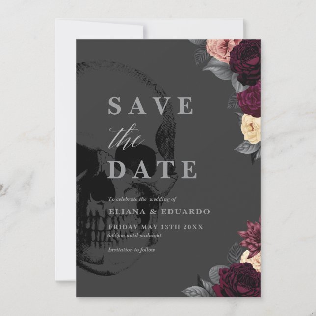 Til Death Do Us Part Gothic Wedding Save the Date  (Front)