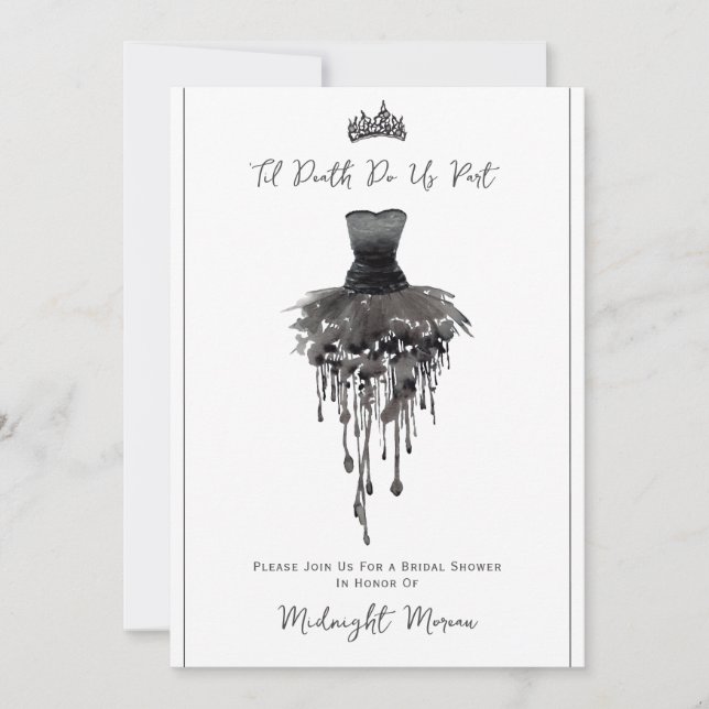 Til Death Do Us Part Halloween Bridal Shower  Invitation (Front)