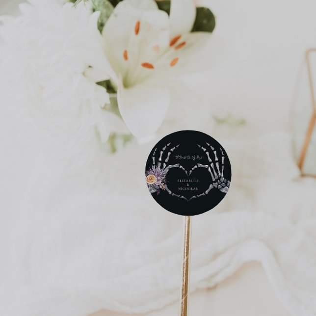 'Til Death Do Us Part | Halloween Wedding  Classic Round Sticker (Creator Uploaded)