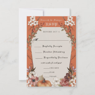'Til Death Do Us Part Halloween Wedding RSVP Card
