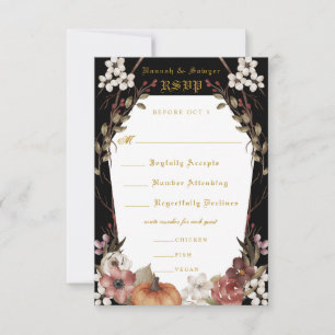 'Til Death Do Us Part Halloween Wedding RSVP Card