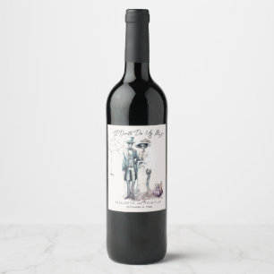 'Til Death Do Us Part Halloween Wedding Wine Label