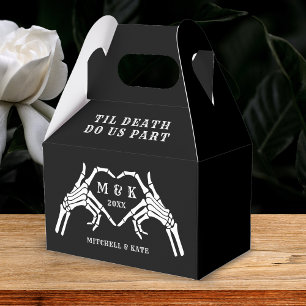 Til Death Do Us Part Heart Hand Black Wedding Favour Box