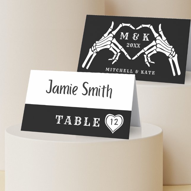 Til Death Do Us Part Heart Hand Black Wedding Place Card (Til Death Do Us Part Heart Hand Black Wedding Place Card
)