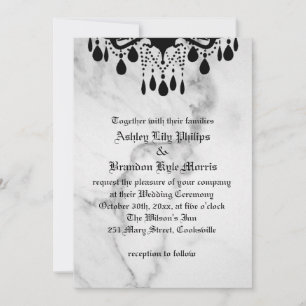Til Death Do Us Part Marble Wedding Invitation