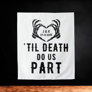 Til Death Do Us Part Personalised Wedding Backdrop Tapestry