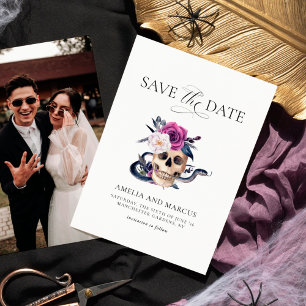 'Til Death Do Us Part Purple & Black Save the Date Invitation