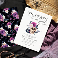 'Til Death Do Us Part Purple & Black Wedding Invit