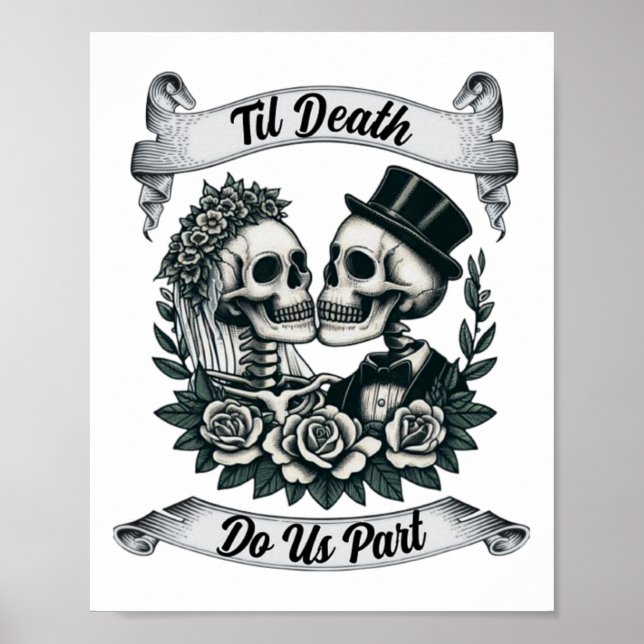 Til Death Do Us Part Skeleton Bride And Groom Marr Poster (Front)