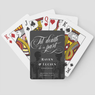 Til Death Do Us Part Skeleton Elegant Goth Wedding Playing Cards