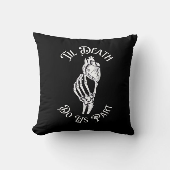 Til Death Do Us Part Skeleton Hand Holding Anatomi Cushion (Front)