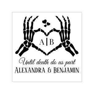 Til Death Do Us Part Skeleton Hands Heart Sign #1 Self-inking Stamp
