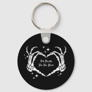 Til Death Do Us Part Skeleton Heart Hand Wedding Key Ring