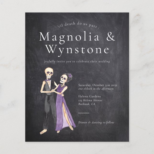 'til Death do us part Skeleton Wedding Invitation (Front)