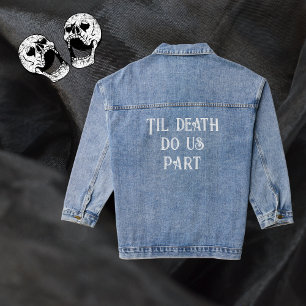 Til Death Do us Part, vintage typography wedding Denim Jacket