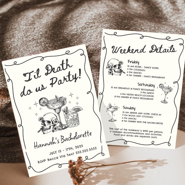 Til Death Do Us Party Bachelorette Cocktail Invitation (Creator Uploaded)