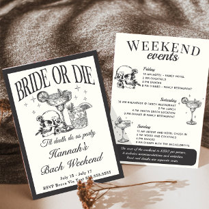 Til Death Do Us Party Bachelorette Cocktail  Invitation