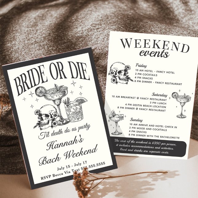 Til Death Do Us Party Bachelorette Cocktail  Invitation (Creator Uploaded)