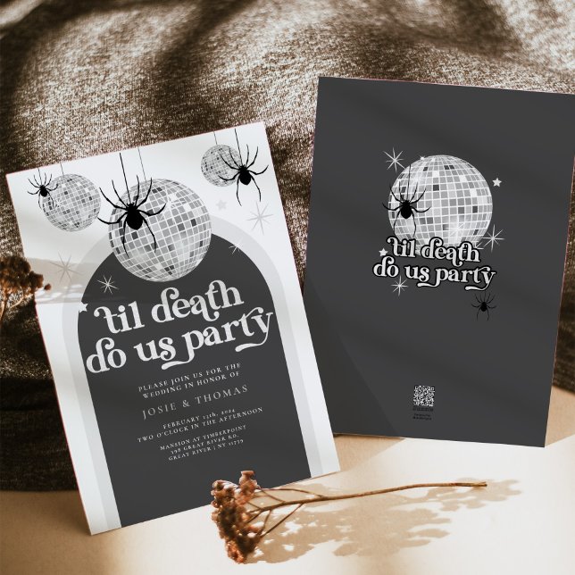 Til death do us party Disco Spiders Wedding Invitation (Til death do us party Disco Spiders Wedding Invitation)