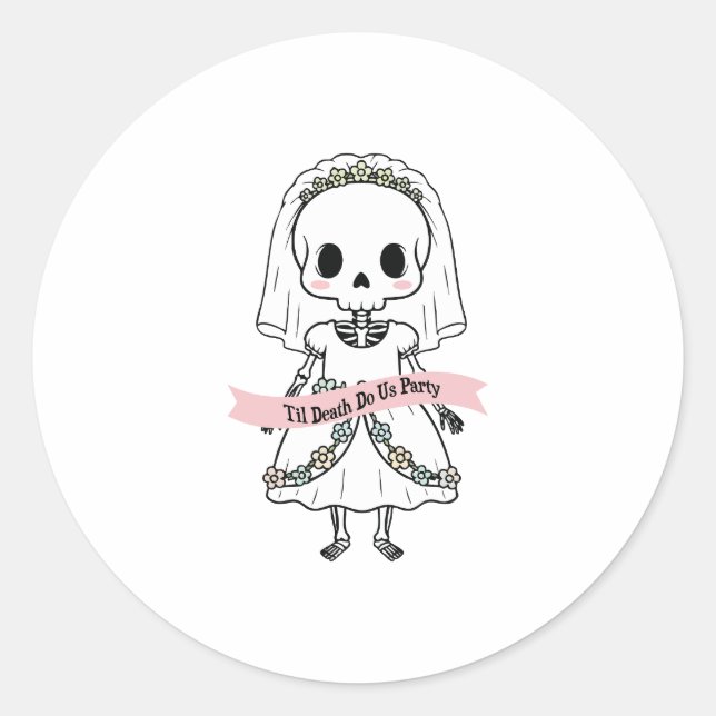 Til Death Do Us Party Halloween Classic Round Sticker (Front)