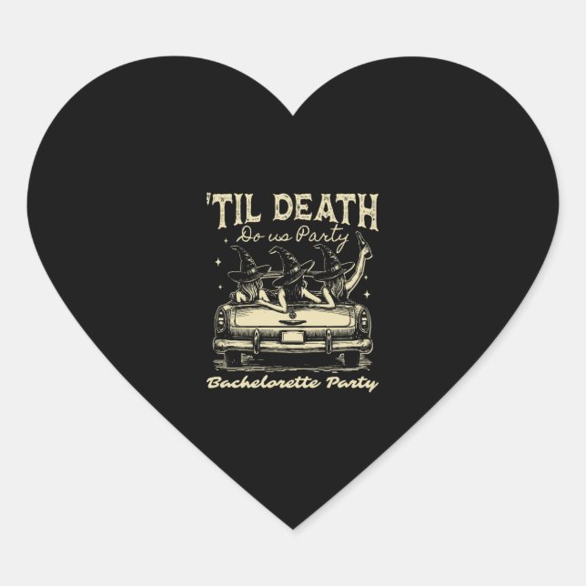 Til Death Do Us Party Halloween D Yellow Heart Sticker (Front)