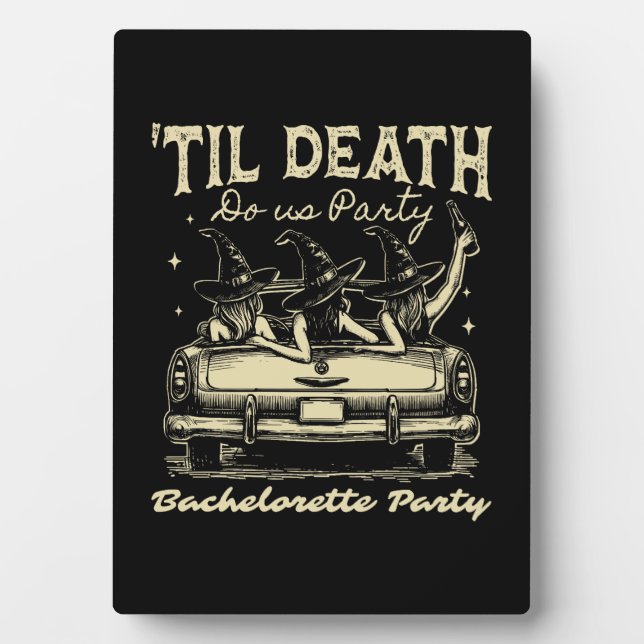 Til Death Do Us Party Halloween D Yellow Plaque (Front)