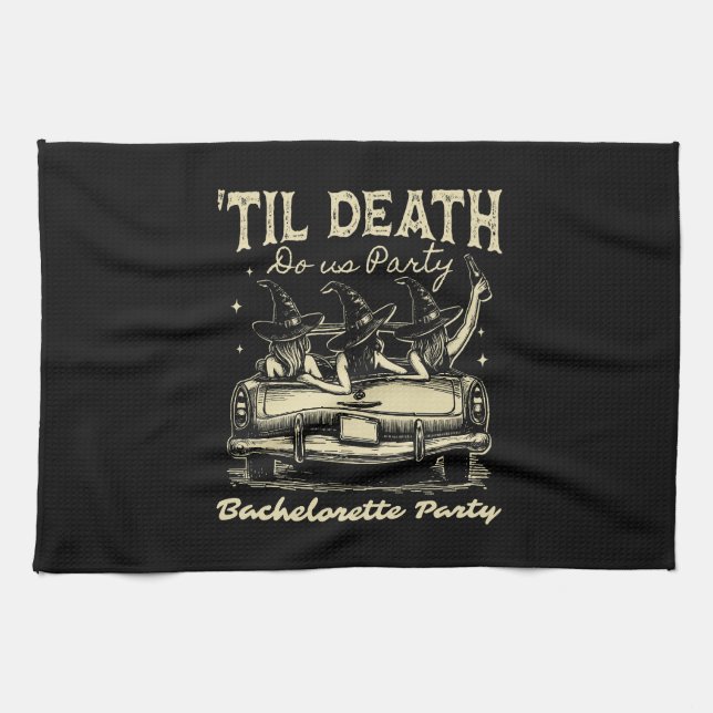 Til Death Do Us Party Halloween D Yellow Tea Towel (Horizontal)