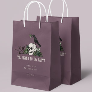 Til Death Do Us Party Plum Irish Skull Bridesmaid Small Gift Bag