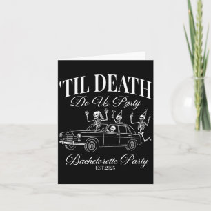 Til Death Do Us Party Retro Halloween Bachelorette Card